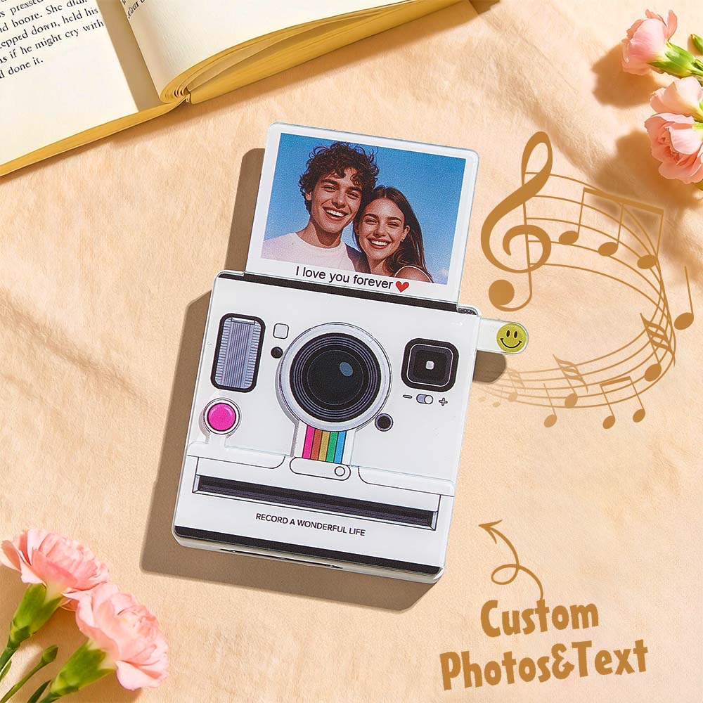 Custom Polaroid Photo Music Fridge Magnet Custom Photo, Light-Up, 1-6 Songs Valentine's Day Gifts