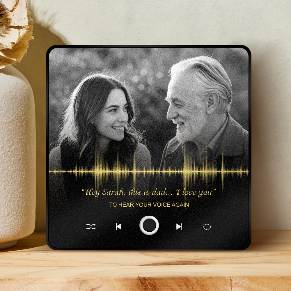 Customized Recording Fridge Magnet Record the Voices and Laughter of Loved Ones Memorial Gift Hear Your Voice Again Black and White Filter