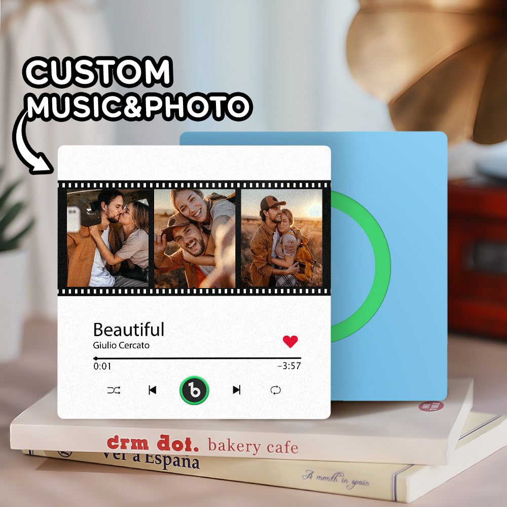 Customized Music Fridge Magnet Personalized Photo Fridge Magnet Can Play Songs and Adjust Volume