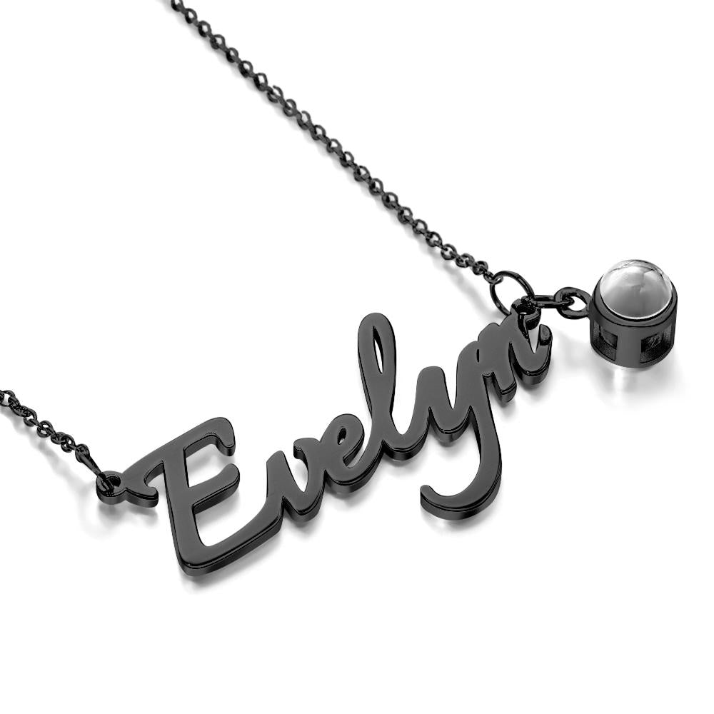 Soufeel Personalized Name And Picture Projection Necklace Creative Gift