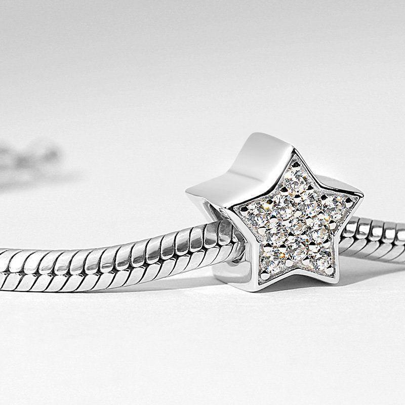 Soufeel Crystal Star Photo Charm Silver