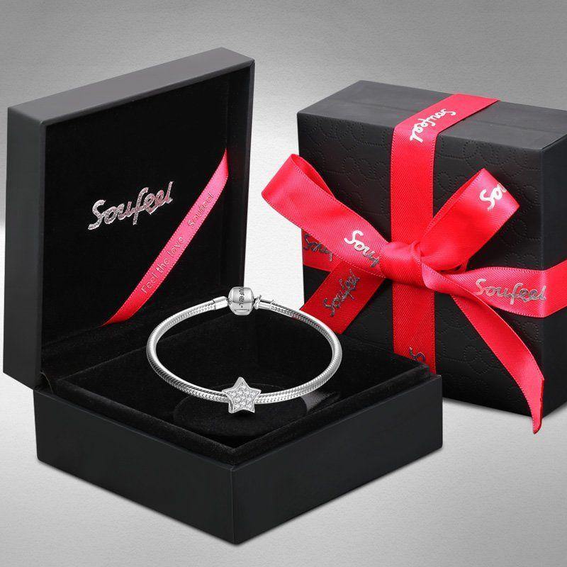 Soufeel Crystal Star Photo Charm Silver