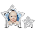Soufeel Crystal Star Photo Charm Silver