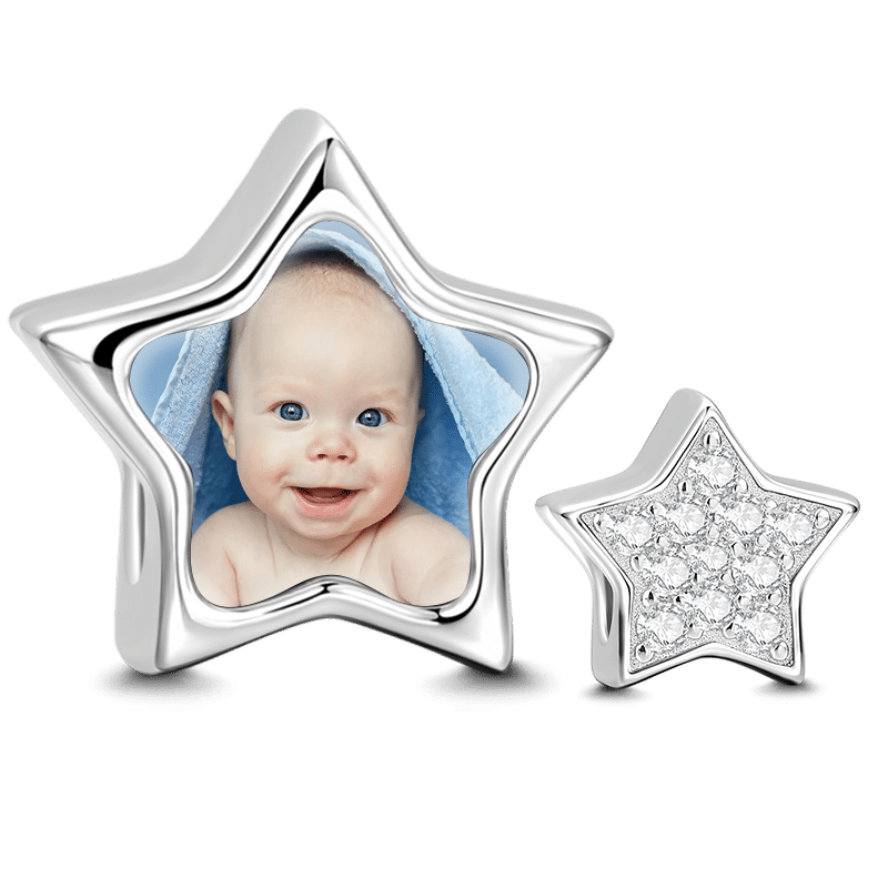 Soufeel Crystal Star Photo Charm Silver