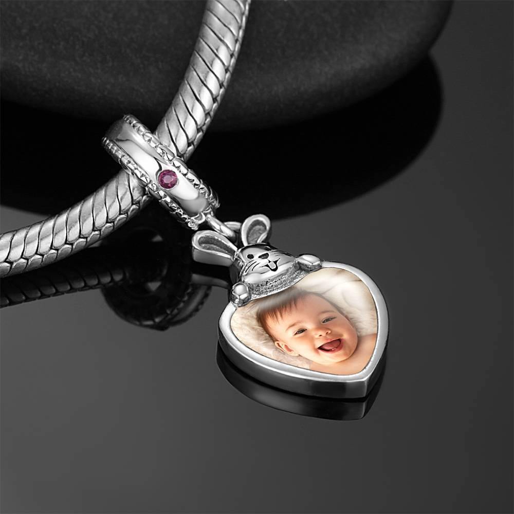 Photo Charm Heart Dangle with Soufeel Crystal Platinum Plated