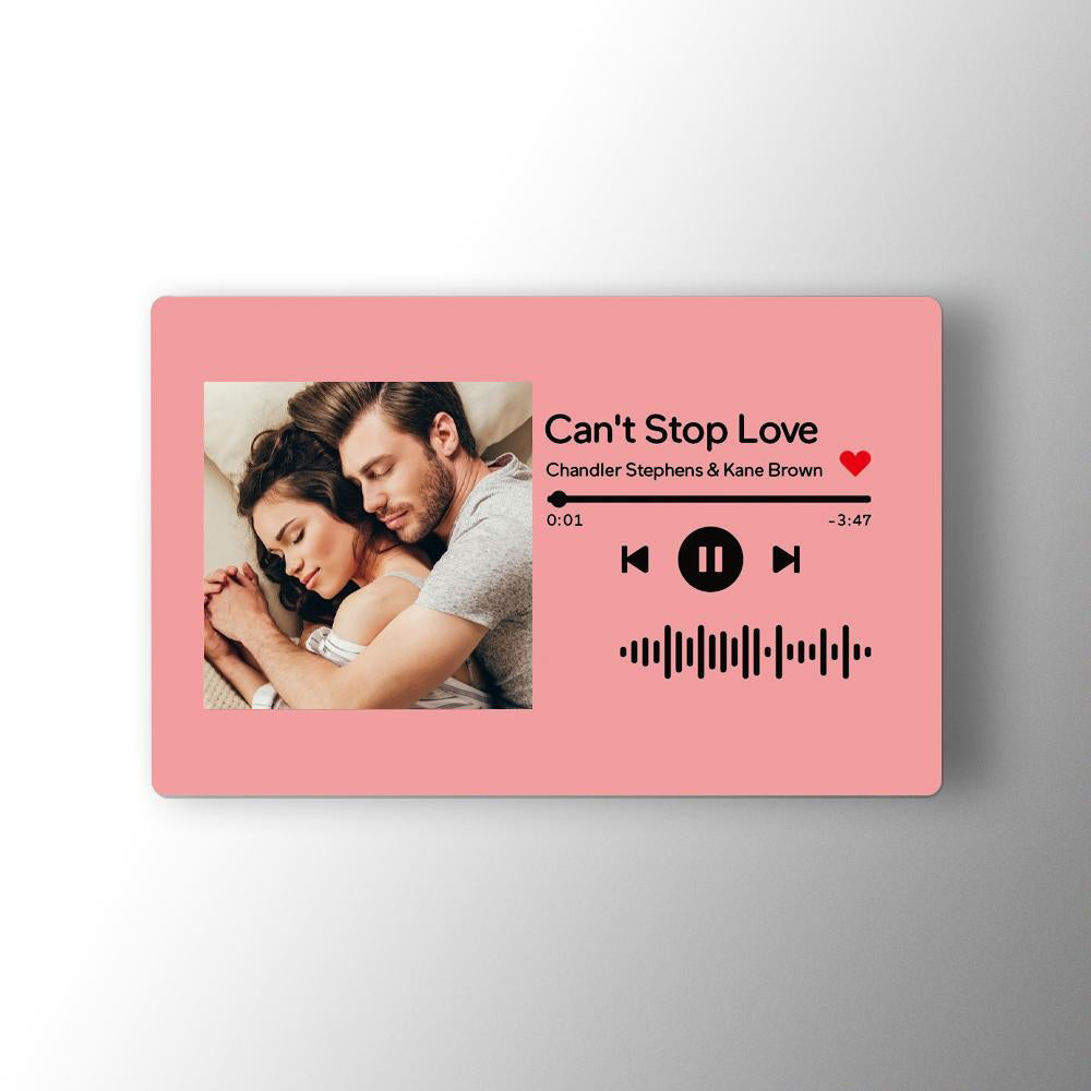 Custom Scannable Music Code Photo Wallet Insert Card Gifts for Him