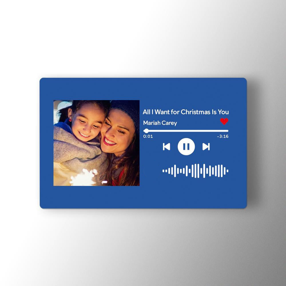 Scannable Music Code Photo Wallet Insert Card Gifts Blue