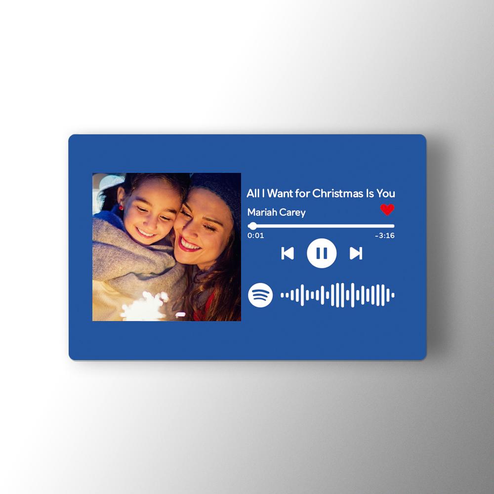 Scannable Spotify Code Photo Wallet Insert Card Gifts Blue
