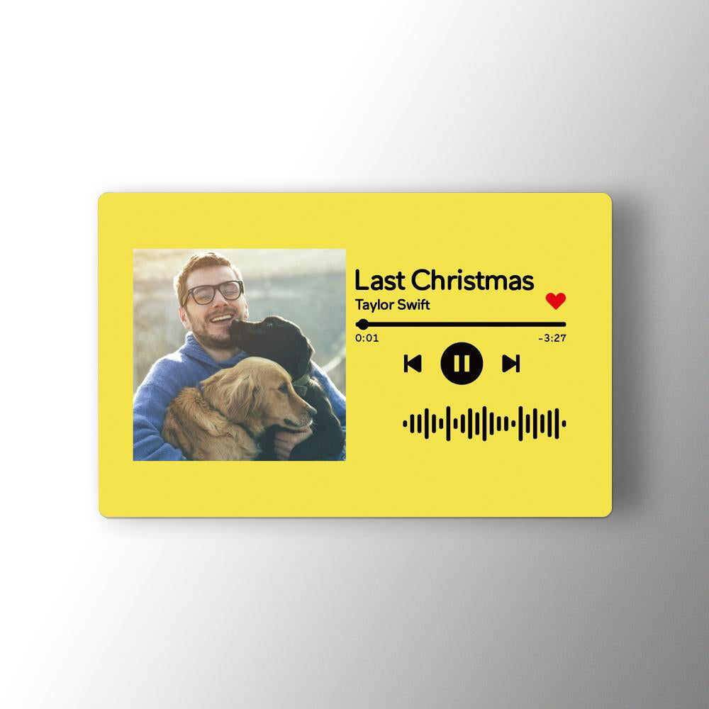 Custom Scannable Music Code Photo Wallet Insert Card Yellow