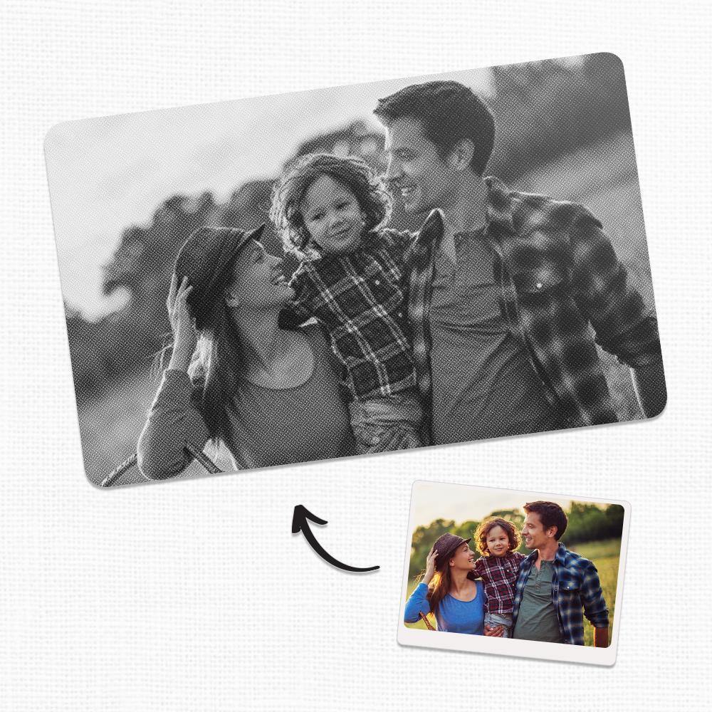 Custom Photo Wallet Insert Card Black for Father