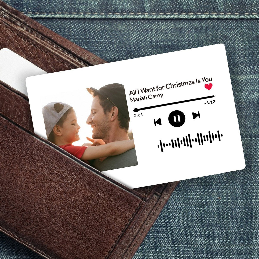 Scannable Music Code Photo Wallet Insert Card Gifts White
