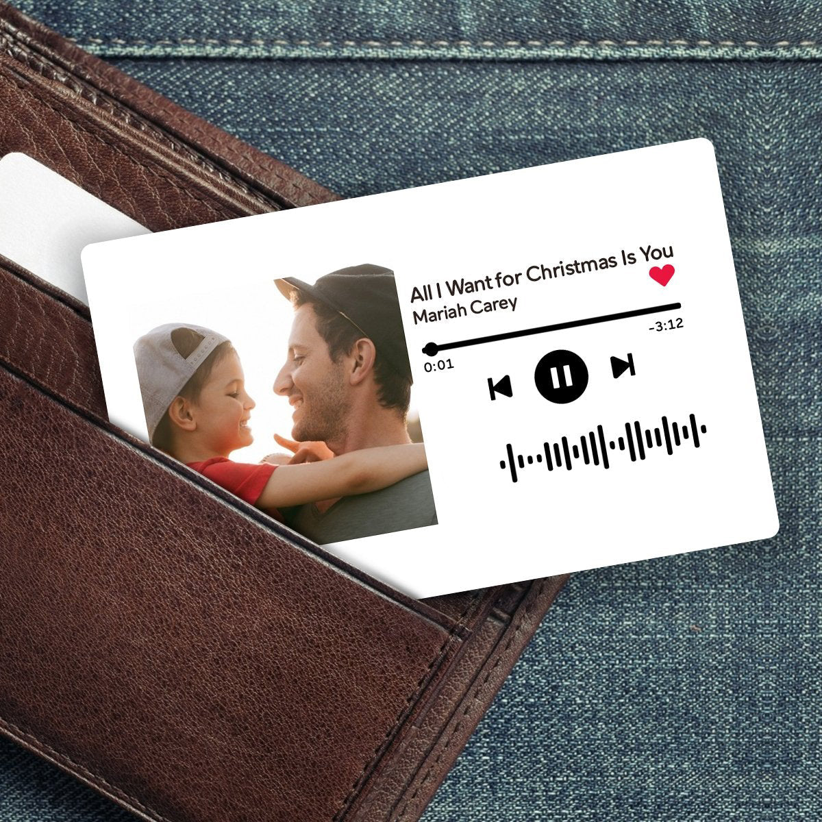 Scannable Music Code Photo Wallet Insert Card Gifts White