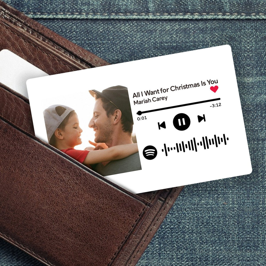 Scannable Spotify Code Photo Wallet Insert Card Gifts White