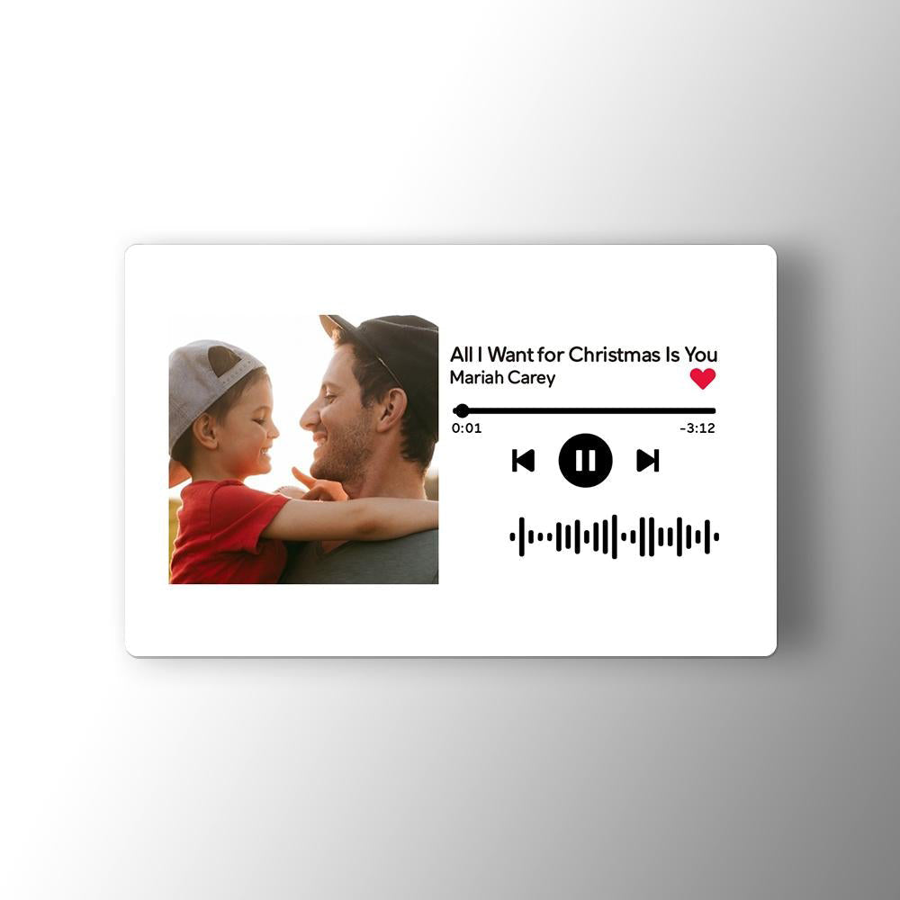 Scannable Music Code Photo Wallet Insert Card Gifts White