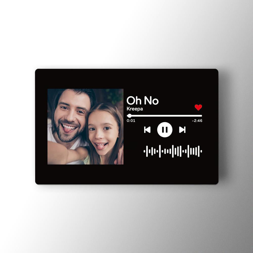 Custom Scannable Music Code Photo Wallet Insert Card Black