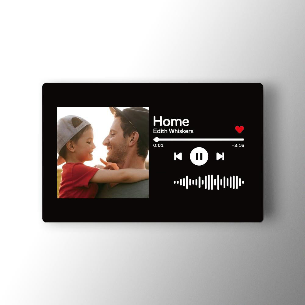 Scannable Music Code Photo Wallet Insert Card Gifts Black