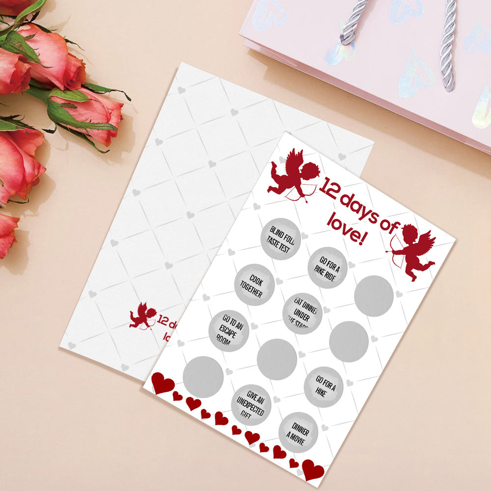 12 Days Of Love Scratch Card Funny Valentine's Day Scratch off Card