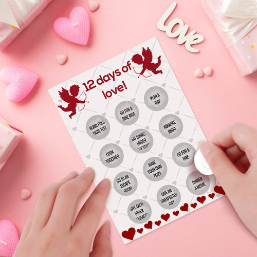 12 Days Of Love Scratch Card Funny Valentine's Day Scratch off Card