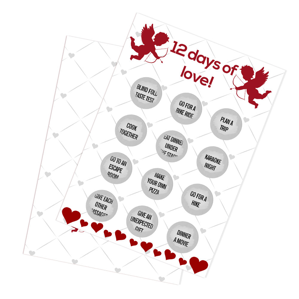 12 Days Of Love Scratch Card Funny Valentine's Day Scratch off Card
