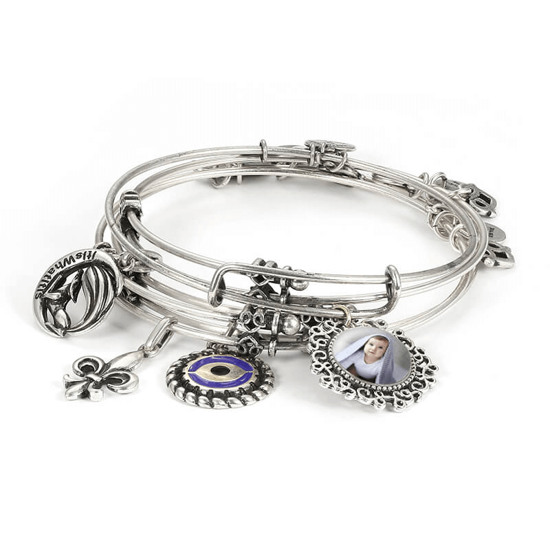 Eye of the Devil Photo Charm Bangle Set Of 4