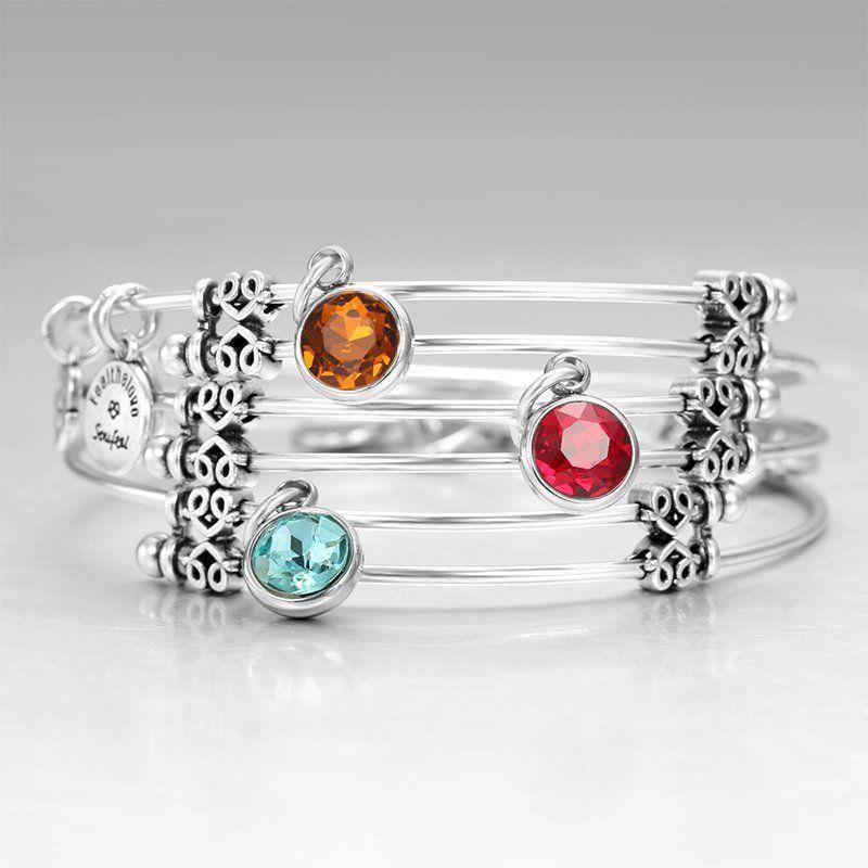 November Birthstone Charm Bangle