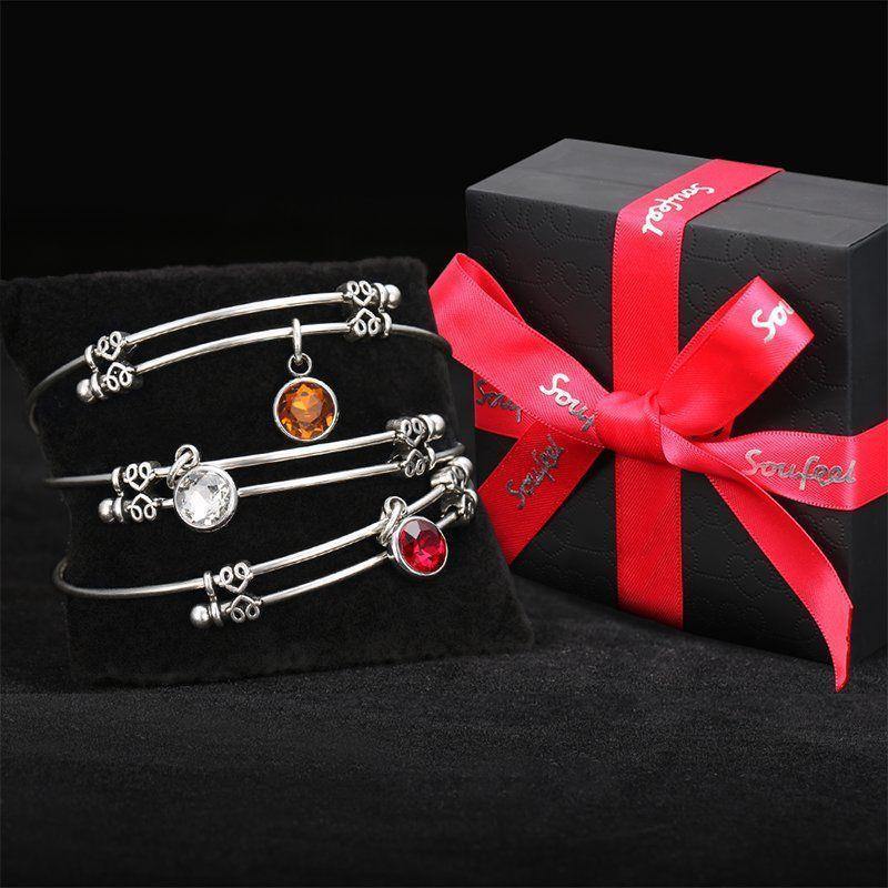 November Birthstone Charm Bangle