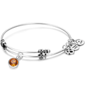 November Birthstone Charm Bangle