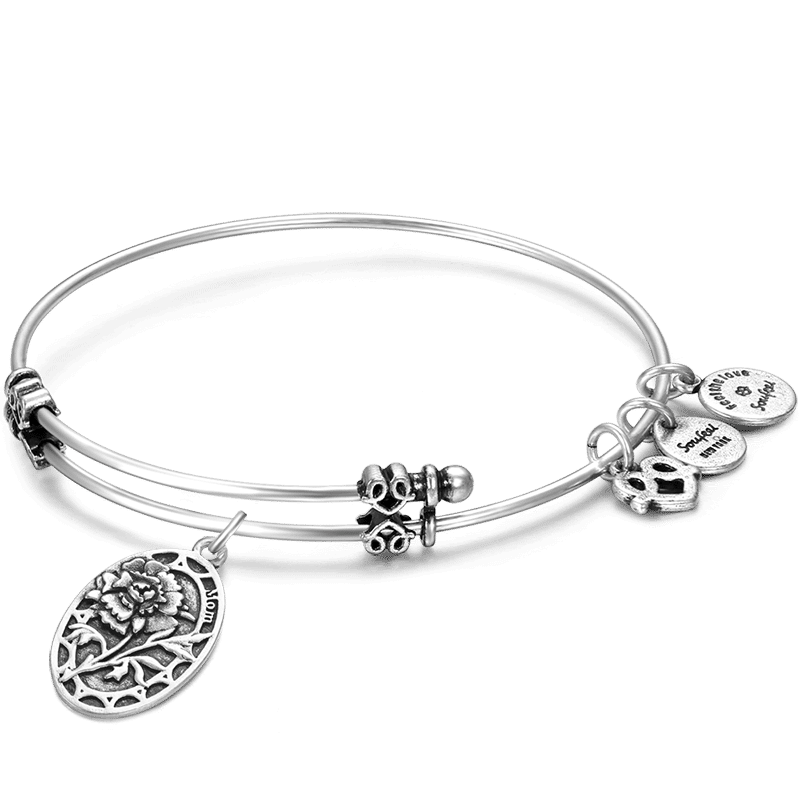 Carnation for Mom Charm Bangle