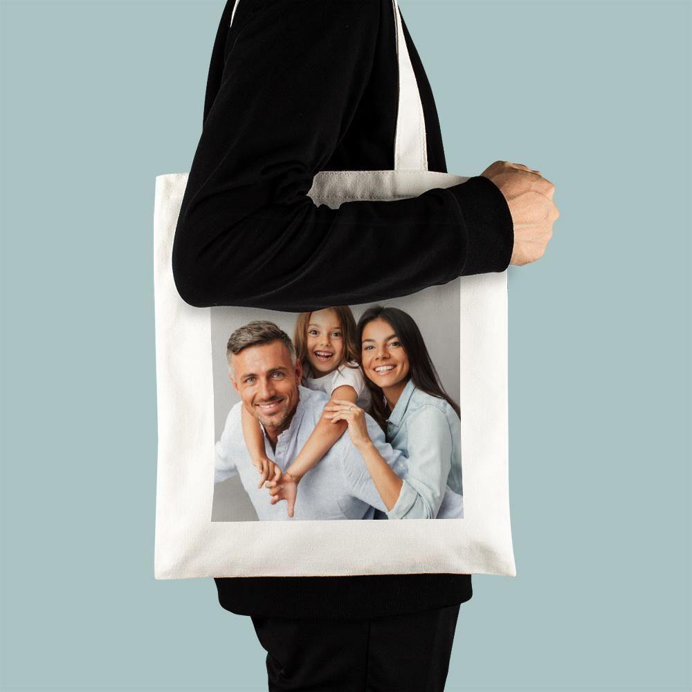 Custom Photo Canvas Bag Happy Family