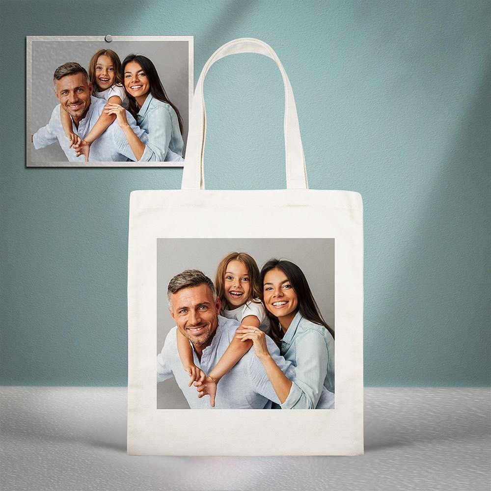 Custom Photo Canvas Bag Happy Family
