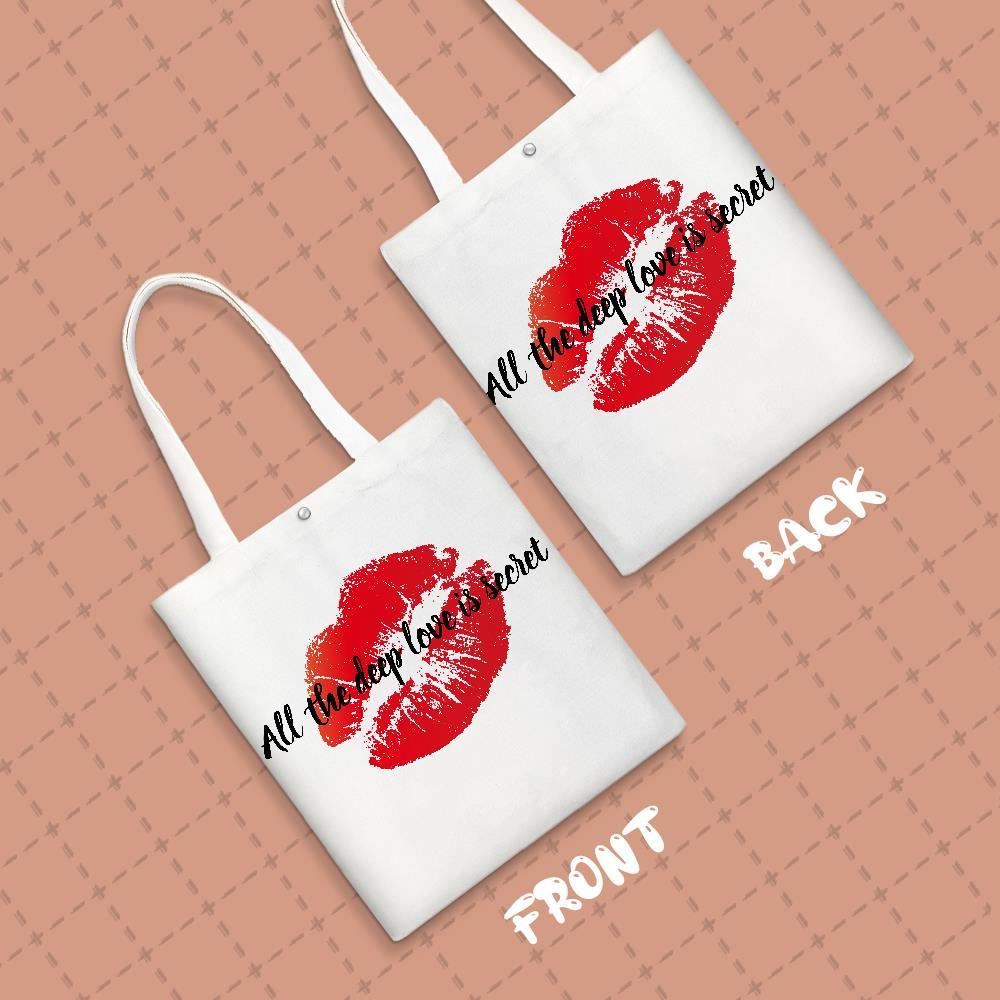 Custom Engraved Hand Bags Shoulder Bag Gifts Lips Theme