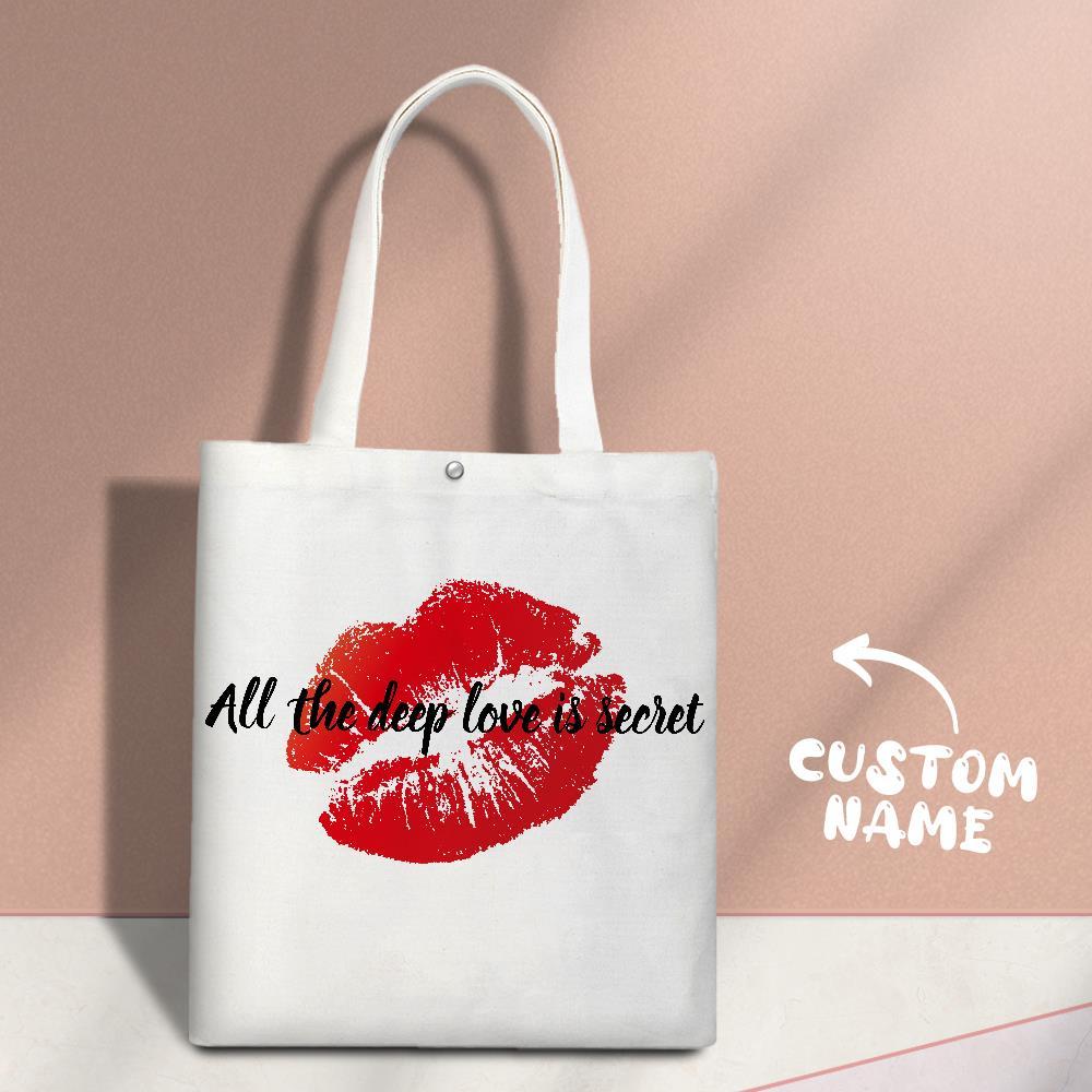 Custom Engraved Hand Bags Shoulder Bag Gifts Lips Theme