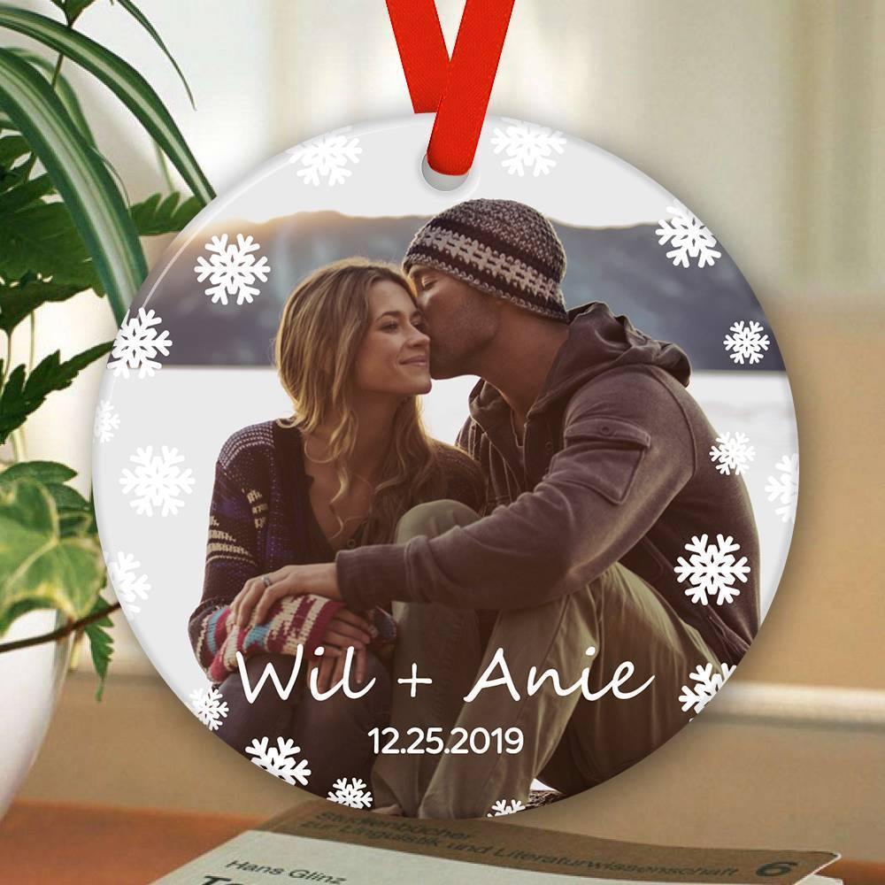 Custom Photo Ornament with Engraving, Keepsake Christmas Gifts