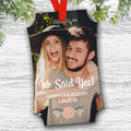 Custom Photo Ornament with Engraving Engagement Gift Rectangle-shaped