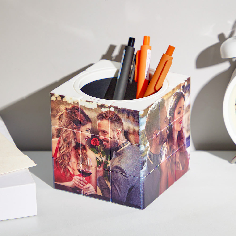 Custom Photo Cube Creative Pen Holder Makeup Brush Holder Home Gifts