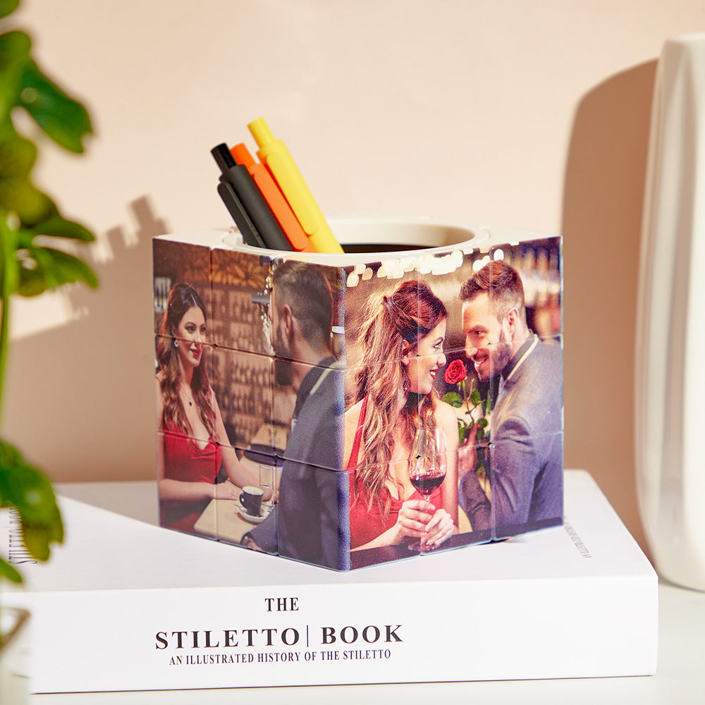 Custom Photo Cube Creative Pen Holder Makeup Brush Holder Home Gifts