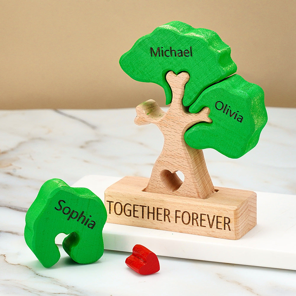 Personalized Wooden Family Tree Puzzle Mother's Day Gifts Custom Names Home Decor House Warming Gifts For Family