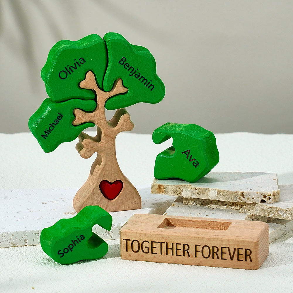 Personalized Wooden Family Tree Puzzle Mother's Day Gifts Custom Names Home Decor House Warming Gifts For Family