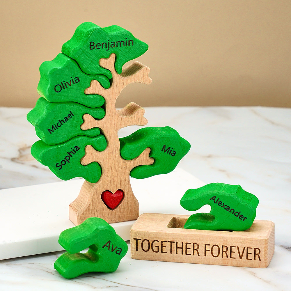 Personalized Wooden Family Tree Puzzle Mother's Day Gifts Custom Names Home Decor House Warming Gifts For Family