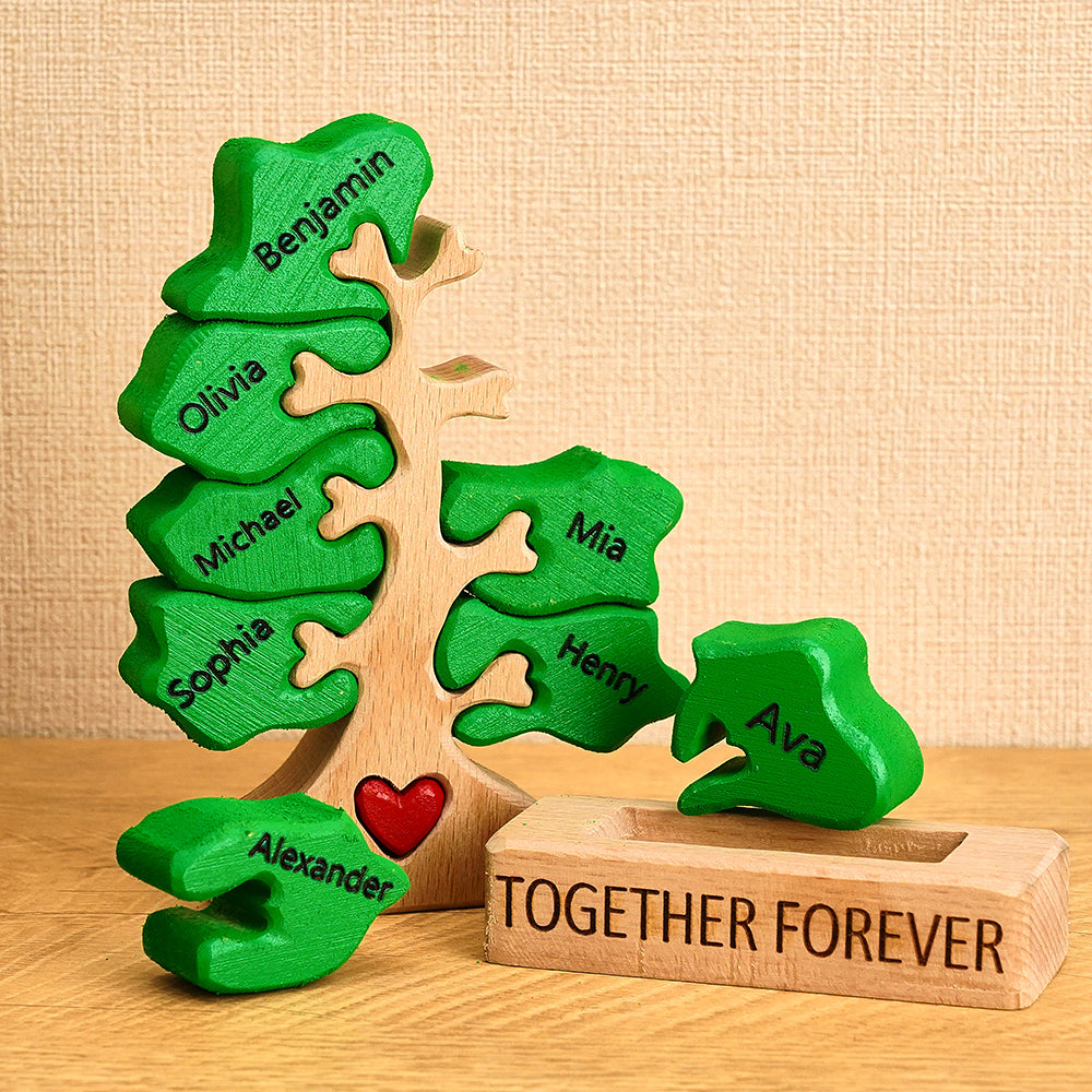 Personalized Wooden Family Tree Puzzle Mother's Day Gifts Custom Names Home Decor House Warming Gifts For Family