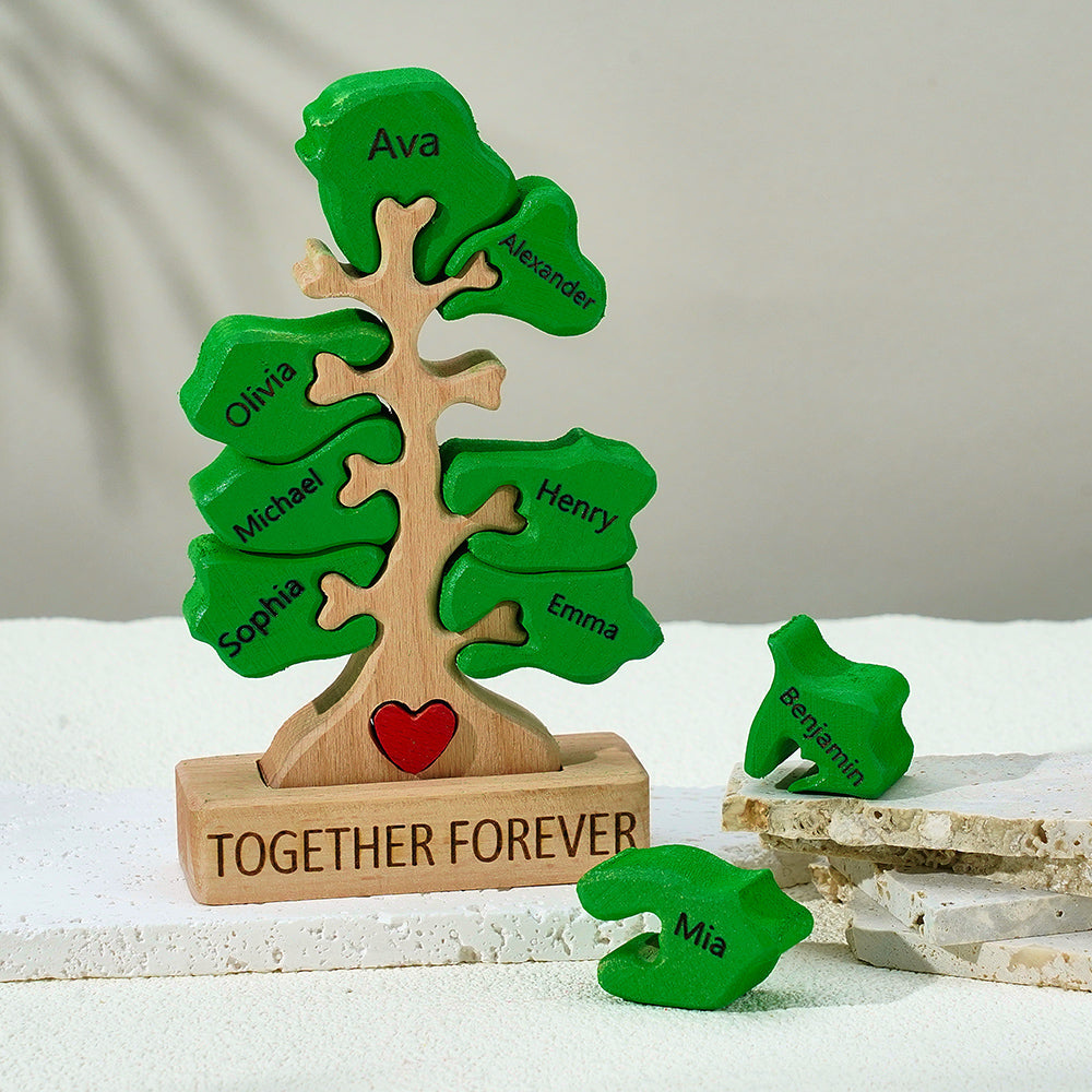 Personalized Wooden Family Tree Puzzle Mother's Day Gifts Custom Names Home Decor House Warming Gifts For Family