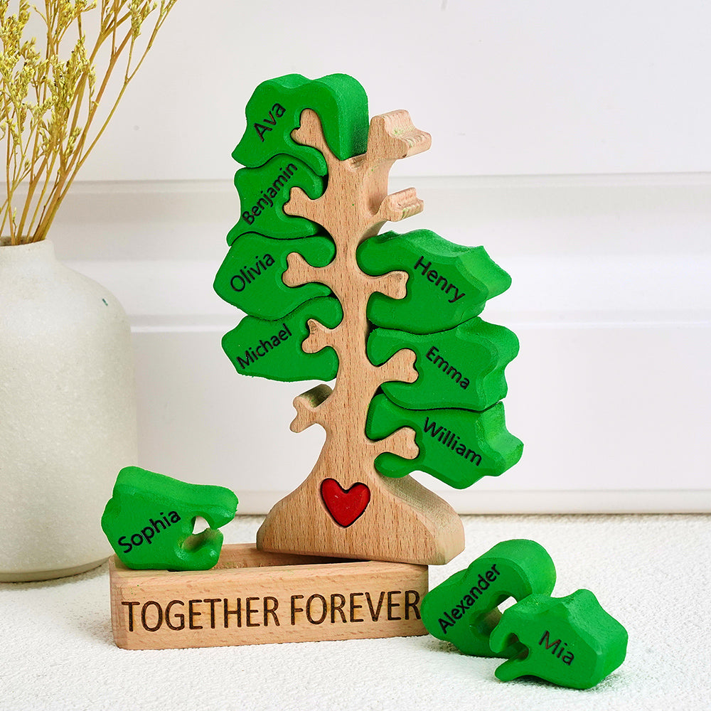 Personalized Wooden Family Tree Puzzle Mother's Day Gifts Custom Names Home Decor House Warming Gifts For Family