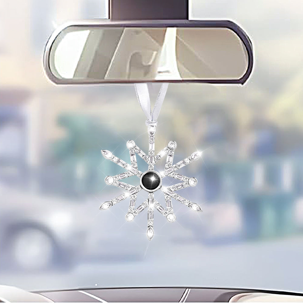 Personalized Photo Angel Car Hanging Accessories Crystal Rhinestone Vehicle Rear View Mirror Charm Pendant Ornaments Diamond Auto Interior Hanger Decoration for Her