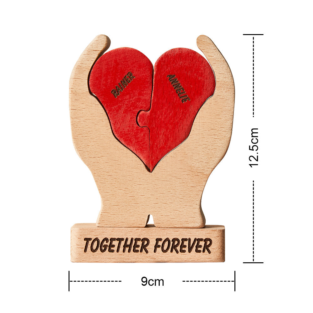 Custom Names Wooden Heart Family Puzzle Home Decor Mother's Day Gifts