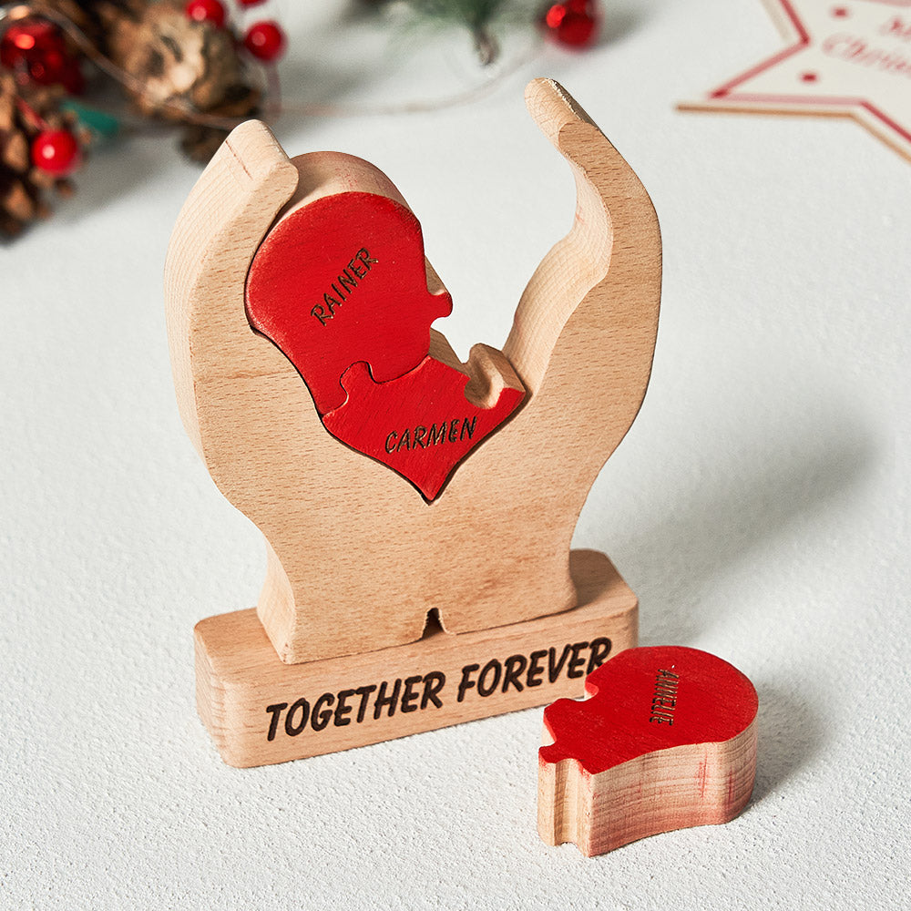 Custom Names Wooden Heart Family Puzzle Home Decor Mother's Day Gifts
