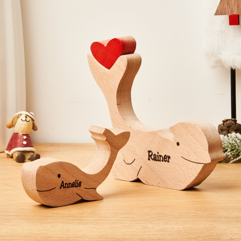 Custom Names Wooden Dolphins Family Puzzle Home Decor Mother's Day Gifts