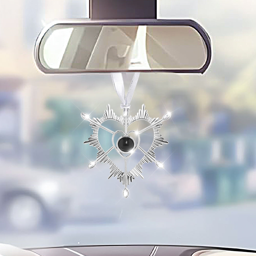 Personalized Photo Angel Car Hanging Accessories Crystal Rhinestone Vehicle Rear View Mirror Charm Pendant Ornaments Diamond Auto Interior Hanger Decoration for Her