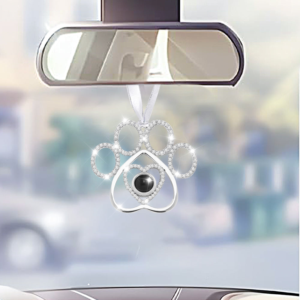 Personalized Photo Angel Car Hanging Accessories Crystal Rhinestone Vehicle Rear View Mirror Charm Pendant Ornaments Diamond Auto Interior Hanger Decoration for Her
