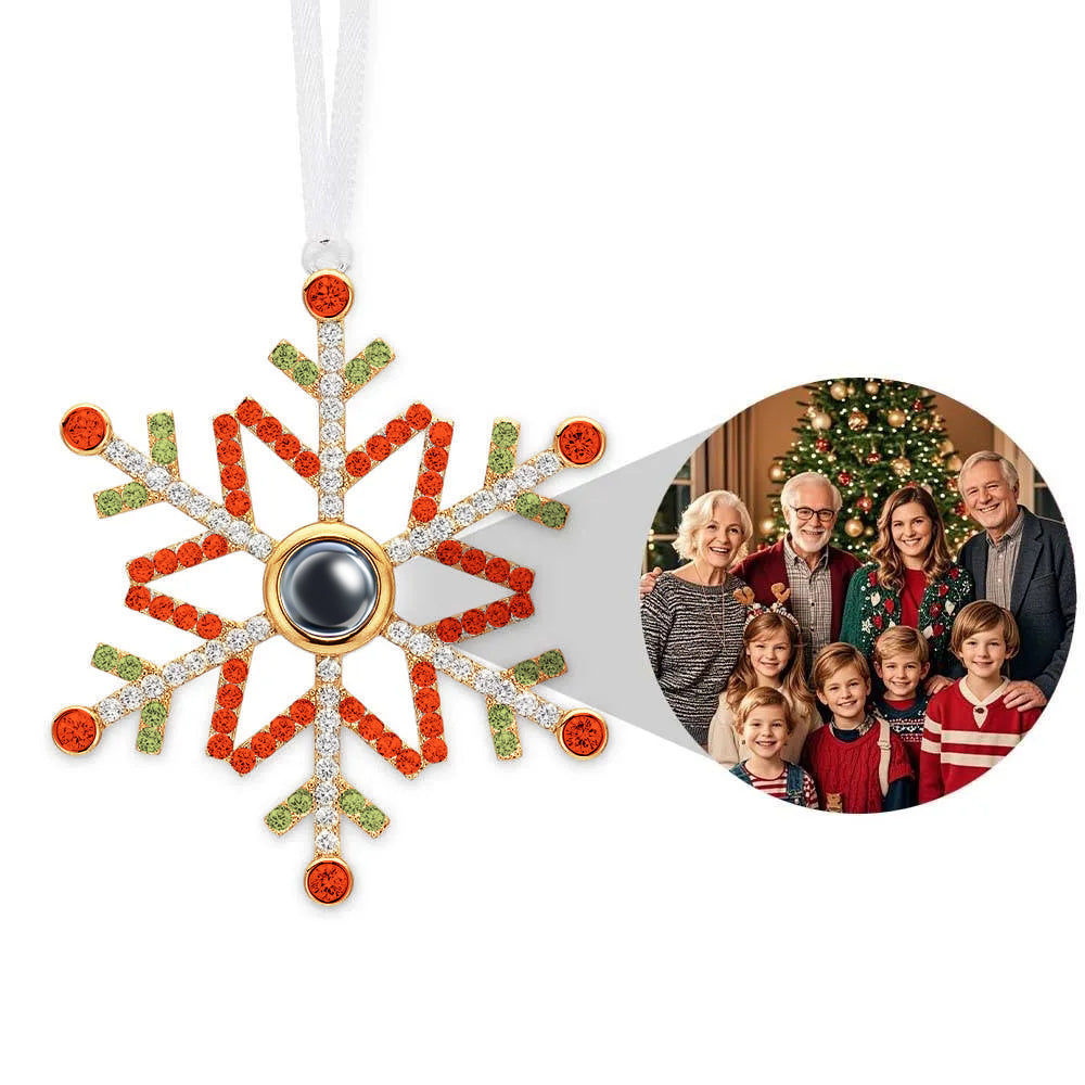 Personalized Christmas Snowflake Photo Ornament Custom Projection Ornaments Christmas Gifts