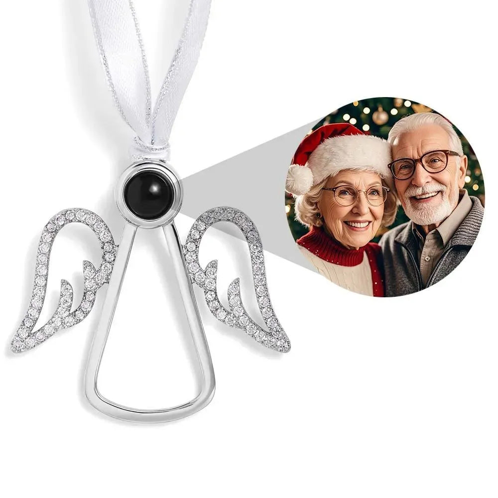 Personalized Projection Ornament Custom Photo Angel Christmas Ornament Gifts Christmas Tree Decoration